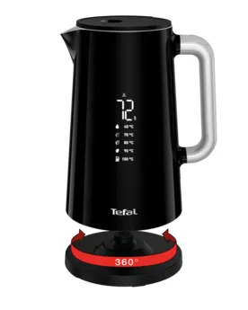 Электрочайник Tefal SMART, 17л, LED экран с двойной изоляцией, глянцевый, черный