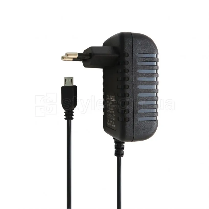 Сетевое зарядное устройство Micro 5V 2A черное для планшетов.