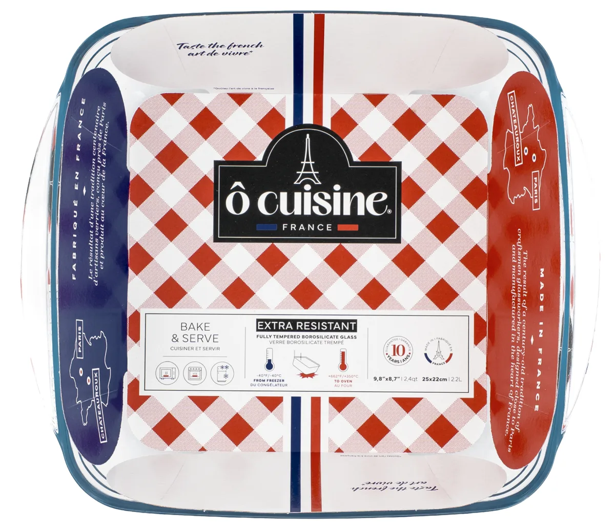 Форма O Cuisine боросилікатне скло квадратна 25х22х7 см
