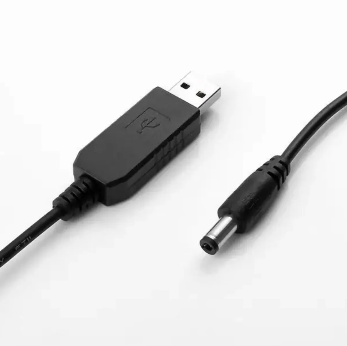 Кабель USB DC 5V-12V для живлення роутера 5.5х2.5 мм Чорний