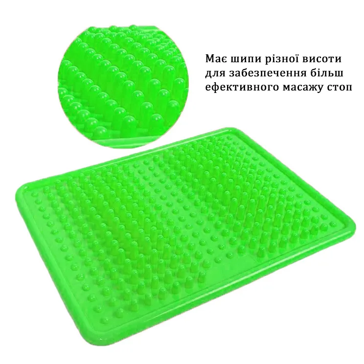 Ортопедичний масажний килимок EasyFit PVC 35х27,5 см зелений
