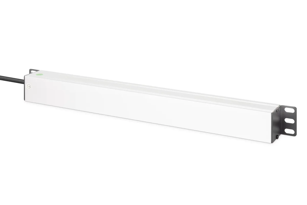 Пристрій розподілу електроживлення DIGITUS 1U, 7xSchuko, 16A, 250V, фільтр, захист, вилка Schuko