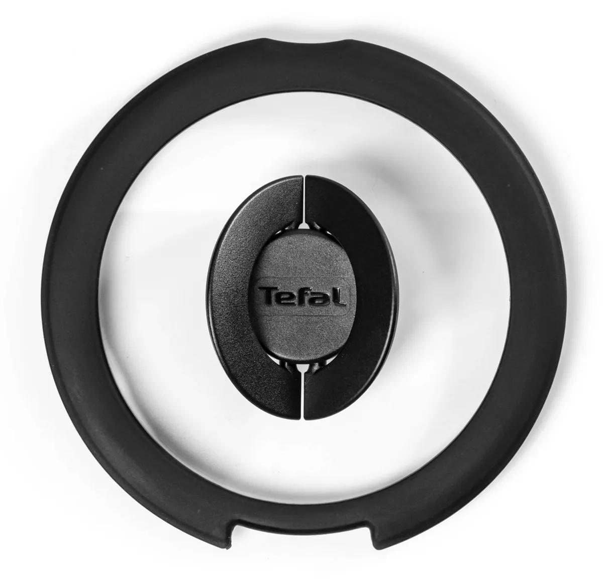 Крышка Tefal Ingenio 20 см, стеклянная, с силиконовой обрамкой, прозрачная с черными элементами