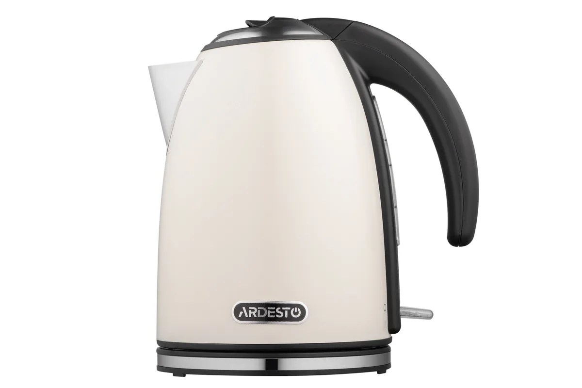 Електрочайник ARDESTO 1.7л, Strix, металевий, бежевий глянцевий.