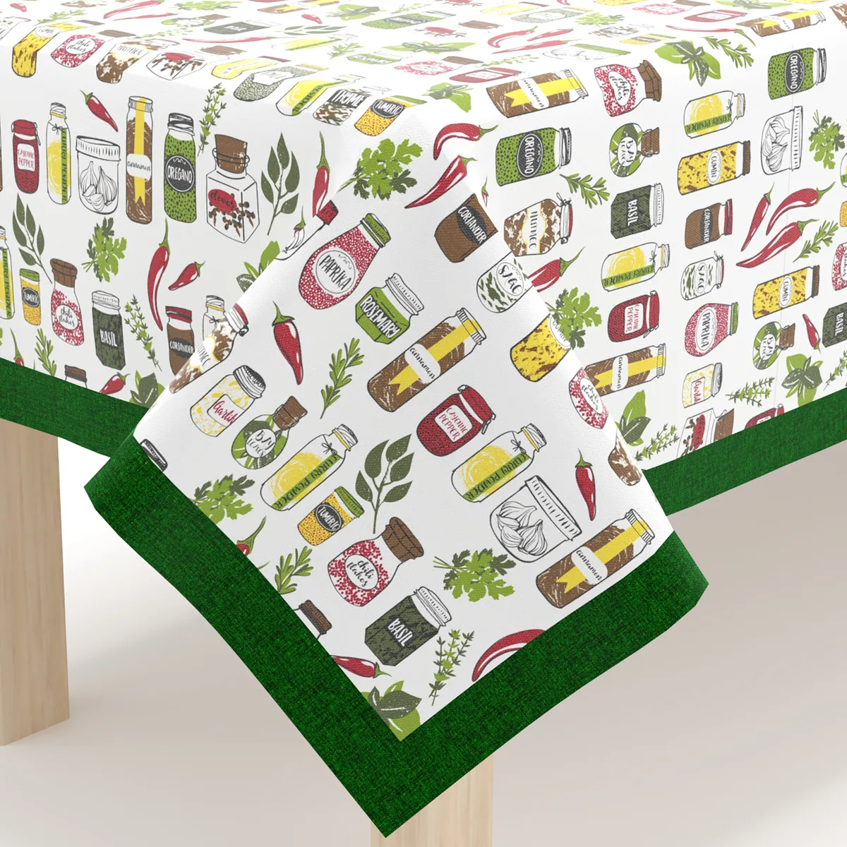 Скатертина Home Line Полупанама 140х220 см Зелена