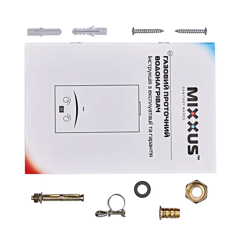 Газовая колонка MIXXUS 10 л/мин электронный розжиг металл 330х190х550 мм с рисунком