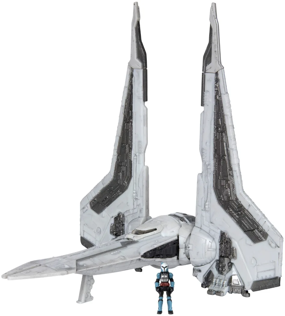 Ігрова колекційна фігурка Star Wars Medium Vehicle Транспорт та фігурка Kom'rk-Class Mandalorian Starfighter 1