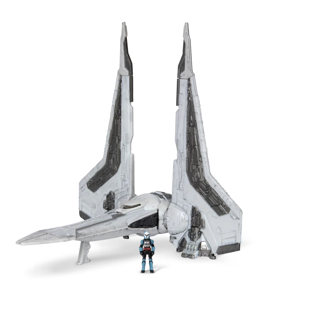 Ігрова колекційна фігурка Star Wars Medium Vehicle Транспорт та фігурка Kom'rk-Class Mandalorian Starfighter 1