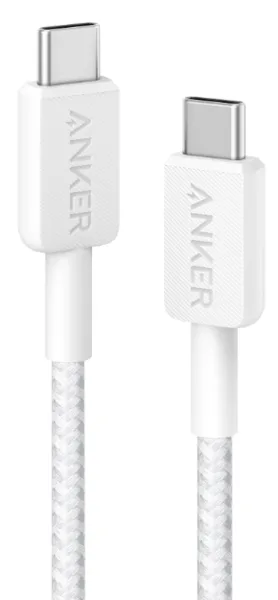 Кабель Anker USB-C до USB-C 0,9 м Нейлон Білий