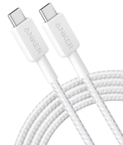 Кабель Anker USB-C до USB-C 0,9 м Нейлон Білий