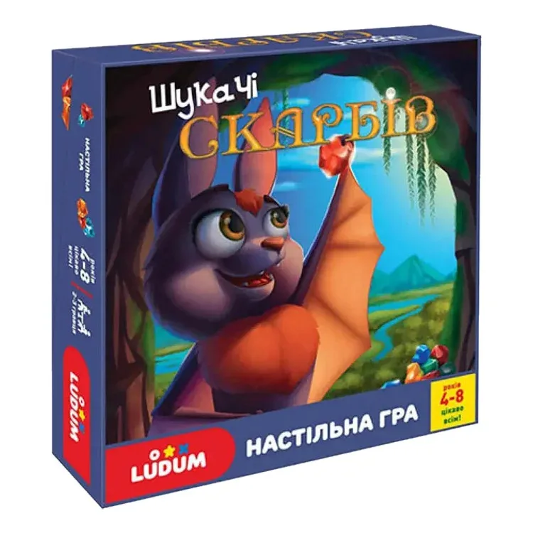 Дитяча настільна гра Ludum картон 3 фішки 21 камінчик багатокольорова