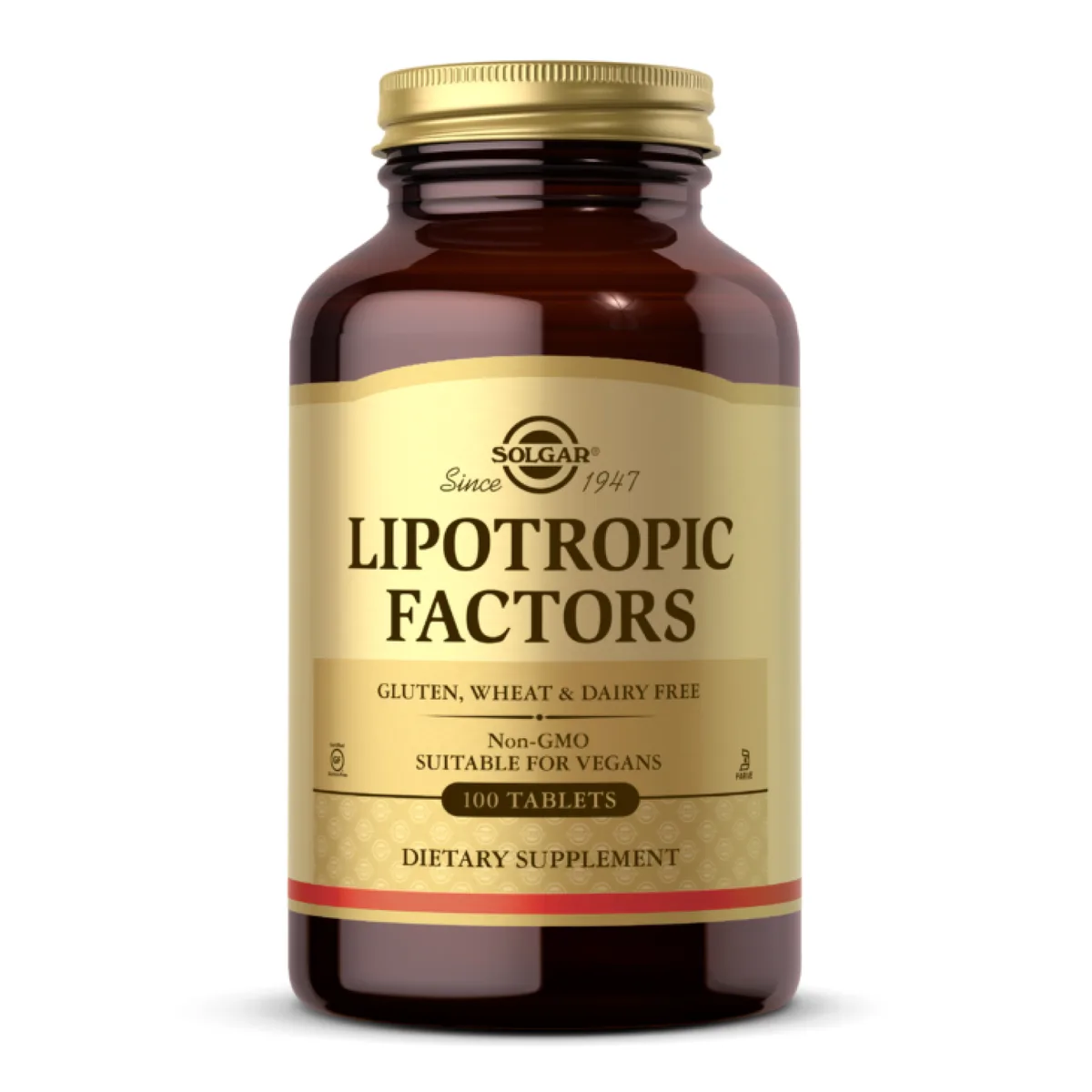 Lipotropic Factors Solgar 100 таблеток для підтримки печінки без ГМО та глютену.