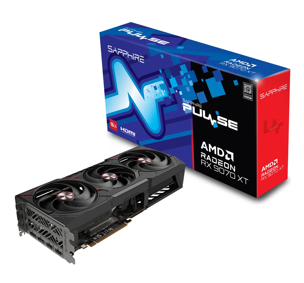 Видеокарта SAPPHIRE Radeon RX 9070 XT 16GB GDDR6 PULSE GAMING OC