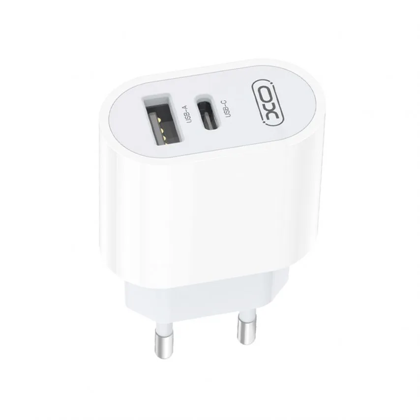 Сетевое зарядное устройство XO PC 74х45х24 мм Белое 2.4A Type-C USB
