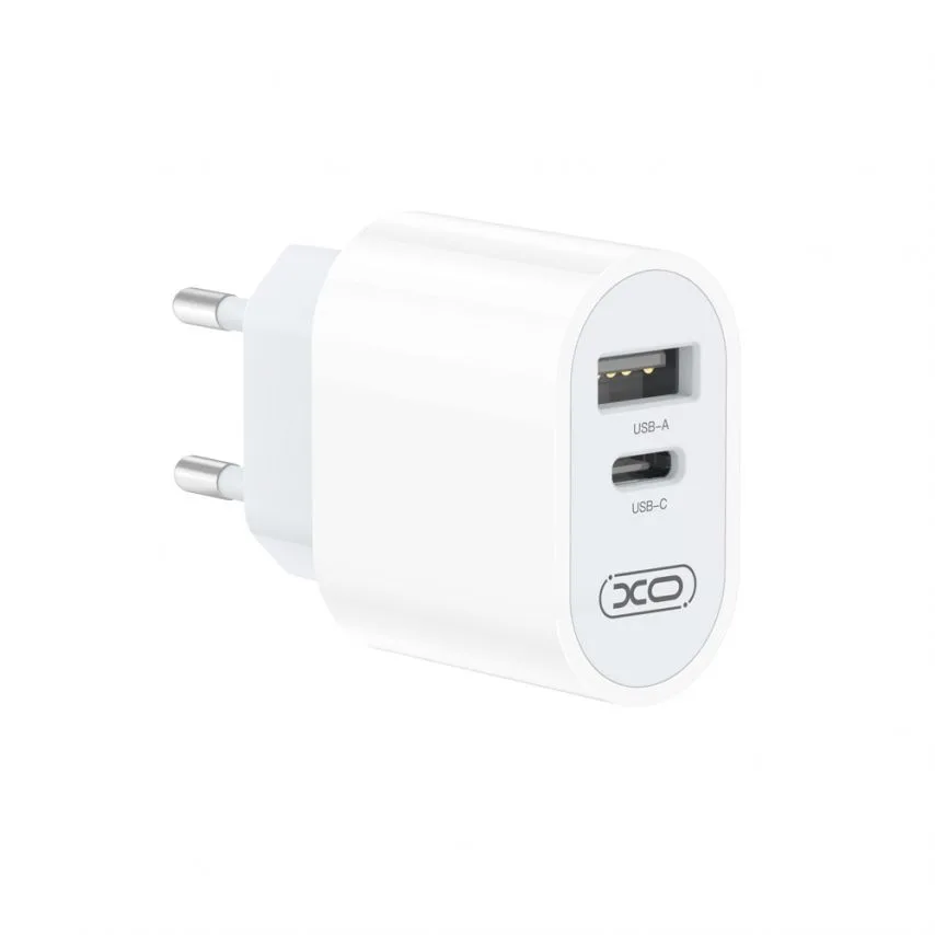 Сетевое зарядное устройство XO PC 74х45х24 мм Белое 2.4A Type-C USB