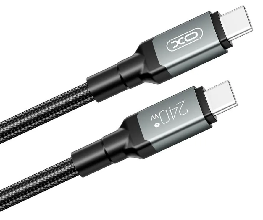 Кабель XO USB Type-C до USB Type-C 1 м Чорний 240W