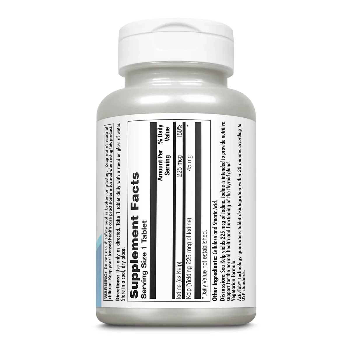 KAL Kelp Iodine 225 мкг 250 таблеток Вегетаріанська формула
