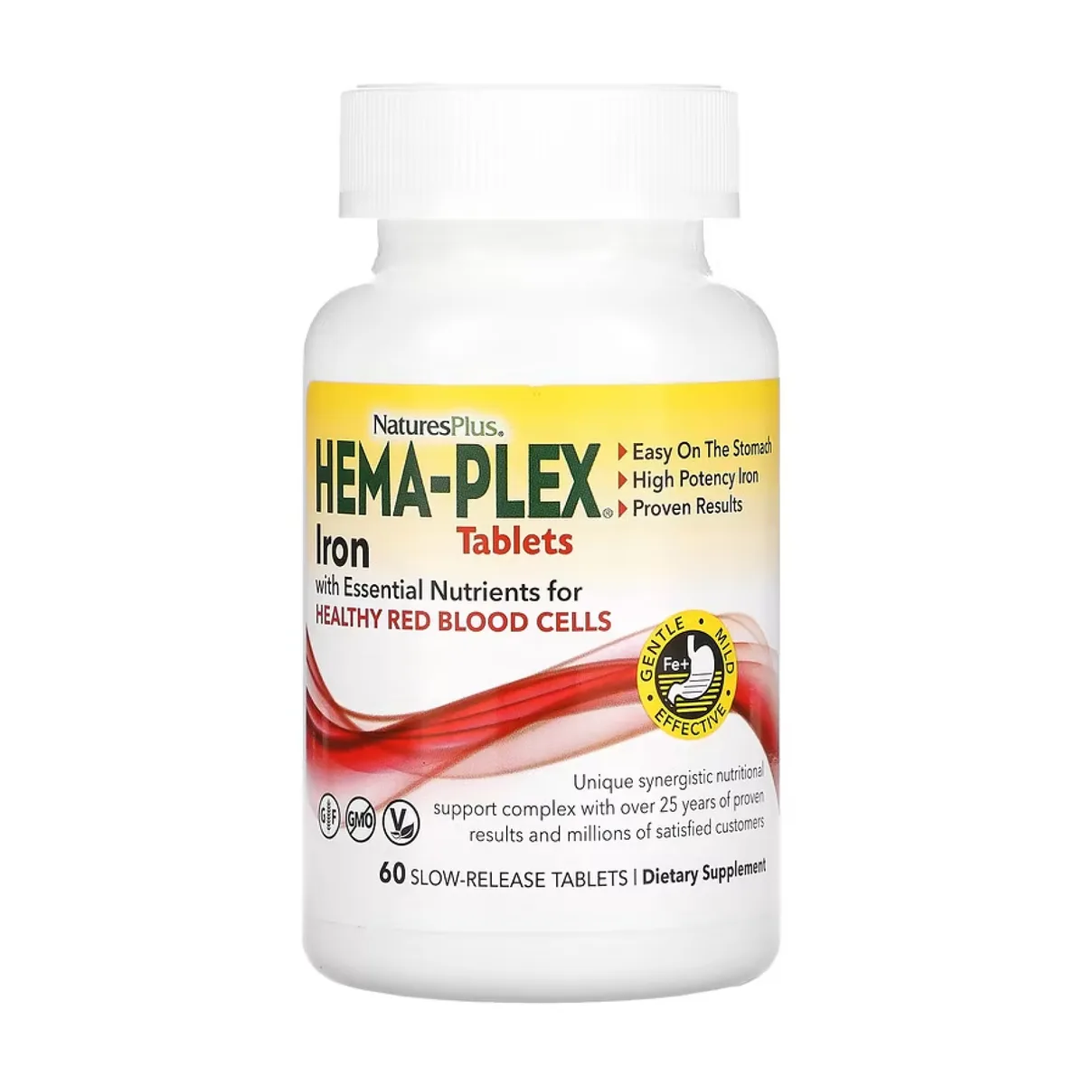 Hema-Plex Nature's Plus залізо 60 табл вегетаріанське без глютену