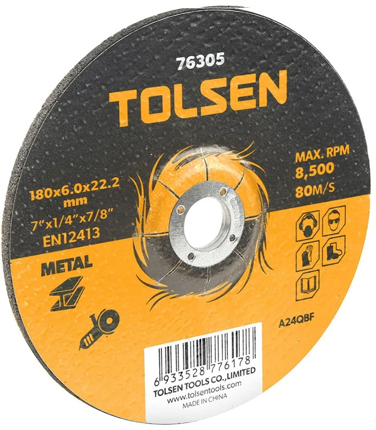 Шліфувальний диск Tolsen для обробки металу 230x6.0x22.2 мм.