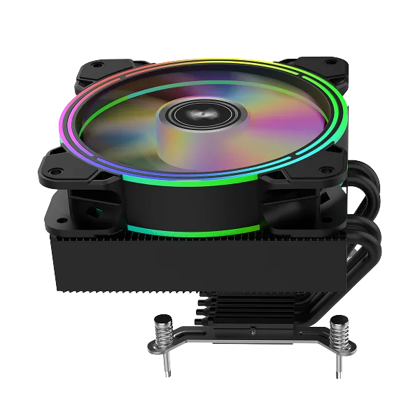 Процесорний кулер 2E GAMING Air Cool AC120T4-ARGB, LGA1851, 1700, 1200, 115x, 1366, AM5, AM4, AM3, AM3+, 4pin PWM, 3pin +5VARGB, TDP 130W