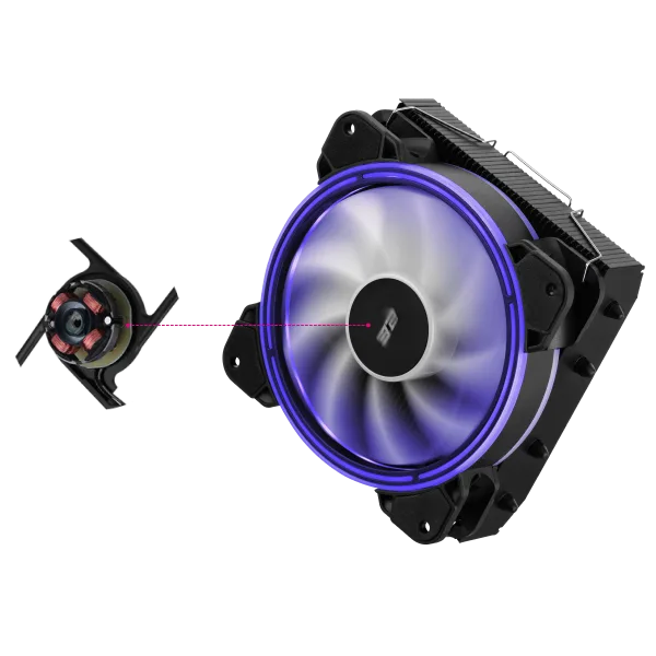 Процесорний кулер 2E GAMING Air Cool AC120T4-ARGB, LGA1851, 1700, 1200, 115x, 1366, AM5, AM4, AM3, AM3+, 4pin PWM, 3pin +5VARGB, TDP 130W