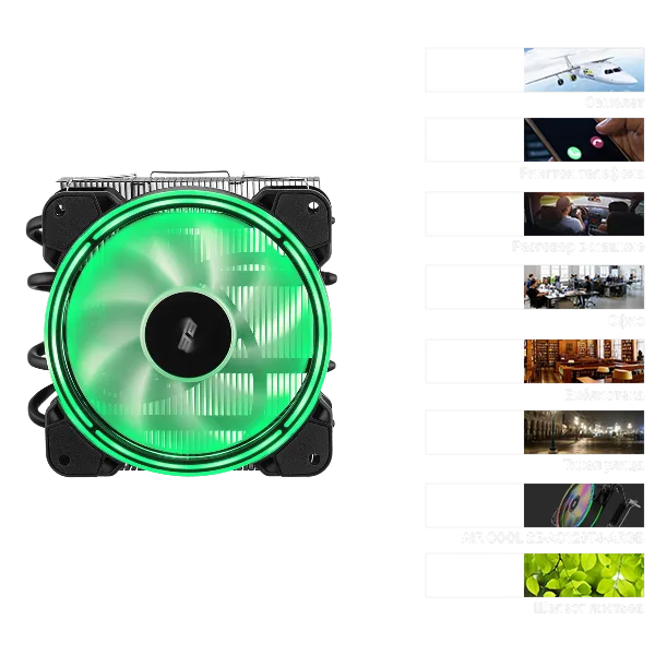Процесорний кулер 2E GAMING Air Cool AC120T4-ARGB, LGA1851, 1700, 1200, 115x, 1366, AM5, AM4, AM3, AM3+, 4pin PWM, 3pin +5VARGB, TDP 130W