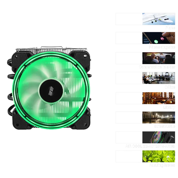 Процесорний кулер 2E GAMING Air Cool AC120T4-ARGB, LGA1851, 1700, 1200, 115x, 1366, AM5, AM4, AM3, AM3+, 4pin PWM, 3pin +5VARGB, TDP 130W