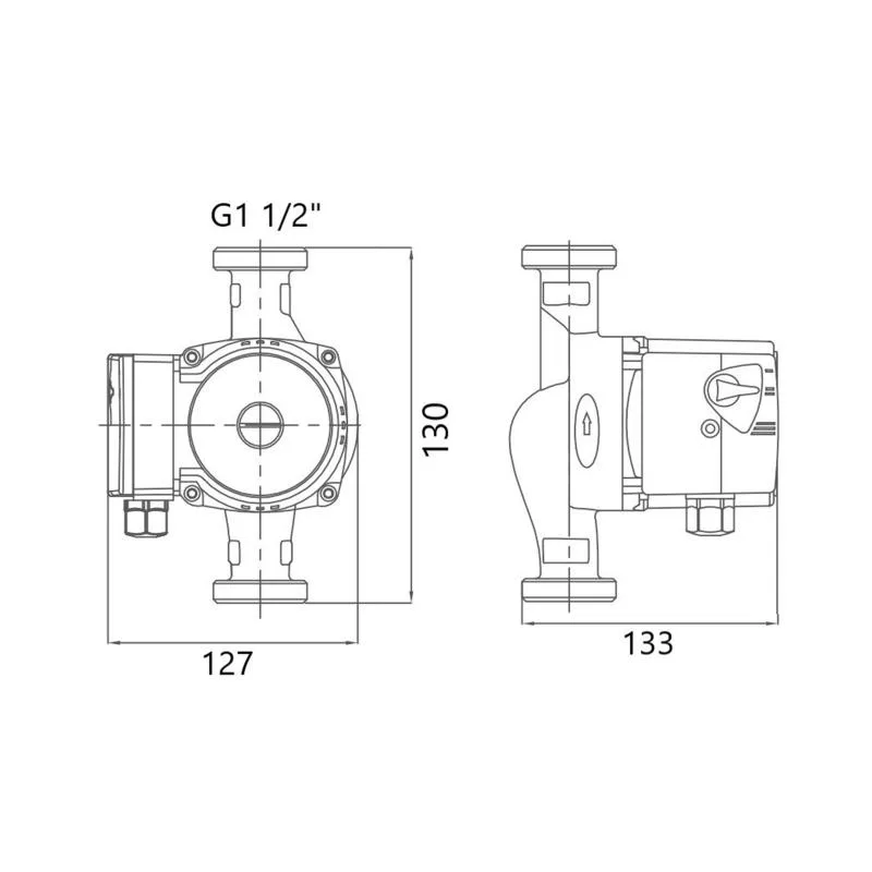 Циркуляційний насос GRS UPC 25/60/130 2,125 кВт 1" 1/2 сірий 130x130x190 мм