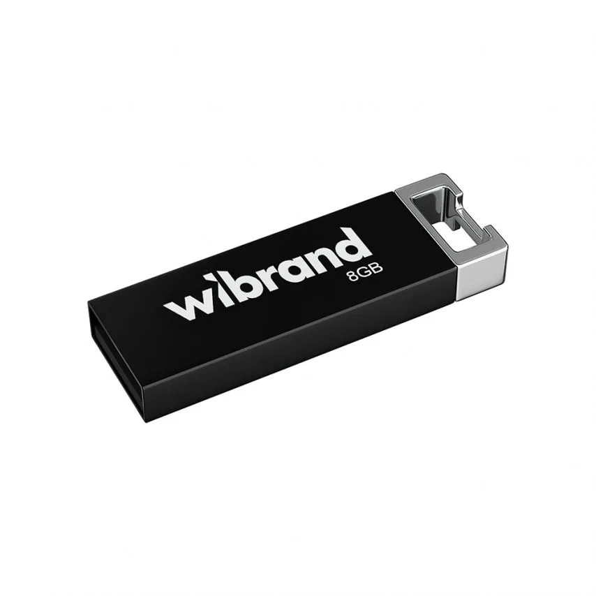Флеш-пам'ять USB Wibrand метал 8Гб чорна