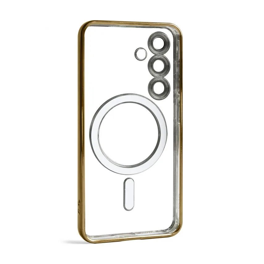 Чехол MagSafe для Samsung S24 S25 пластик силикон золотой