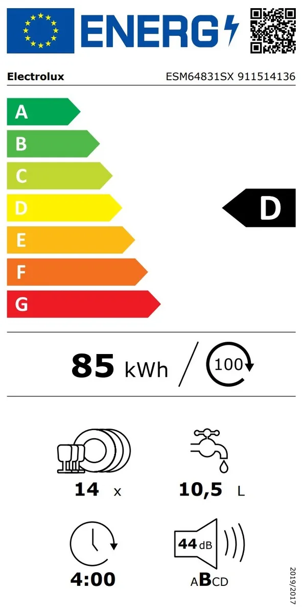 Посудомийна машина Electrolux 14 комплектів інверторна з дисплеєм для дому з функцією сушіння AirDry