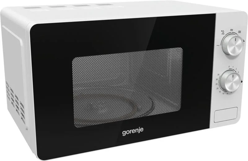 Мікрохвильова піч Gorenje, об'єм 17 л, механічне управління, потужність 700 Вт, білий колір.