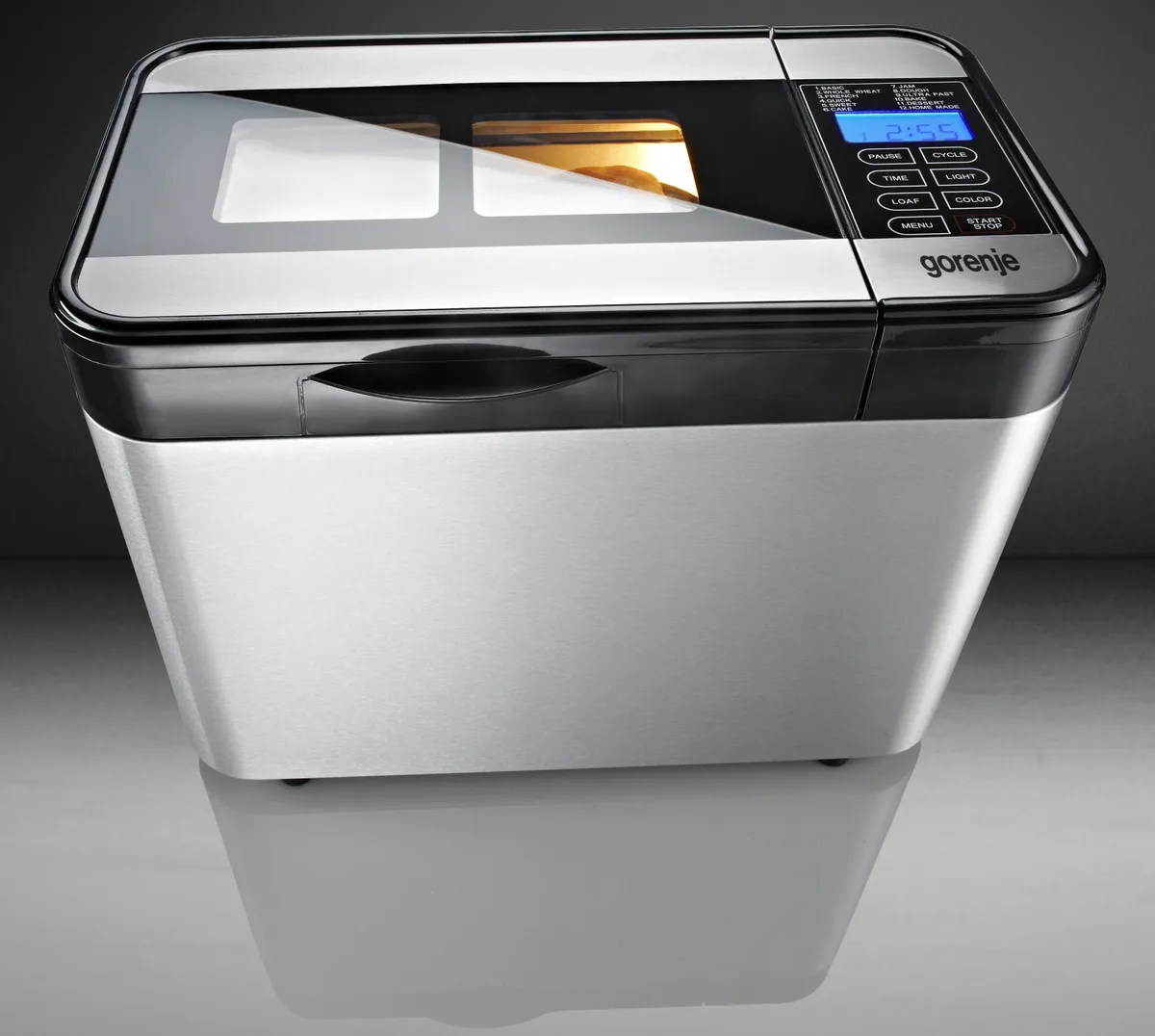 Хлібопічка Gorenje пластикова 1,4 кг нержавіюча сталь чорна
