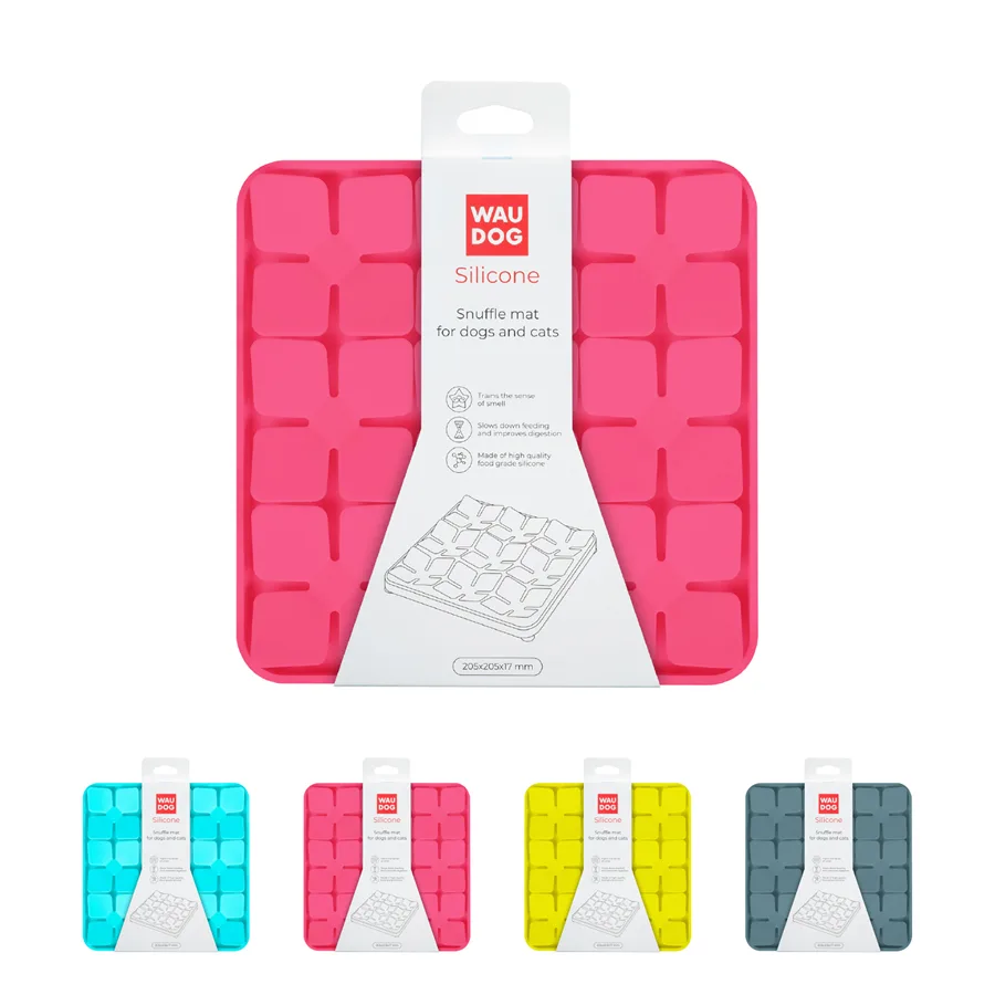 Коврик для поиска корма WAUDOG Silicone 20,5х20,5 см силиконовый розовый