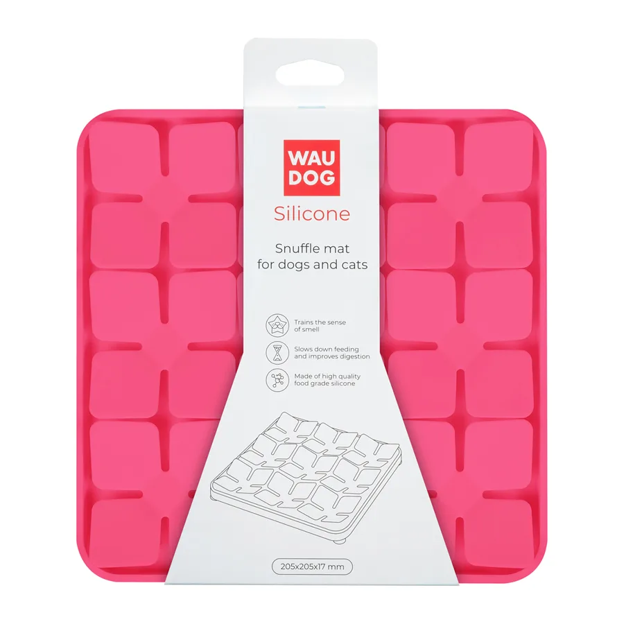 Коврик для поиска корма WAUDOG Silicone 20,5х20,5 см силиконовый розовый