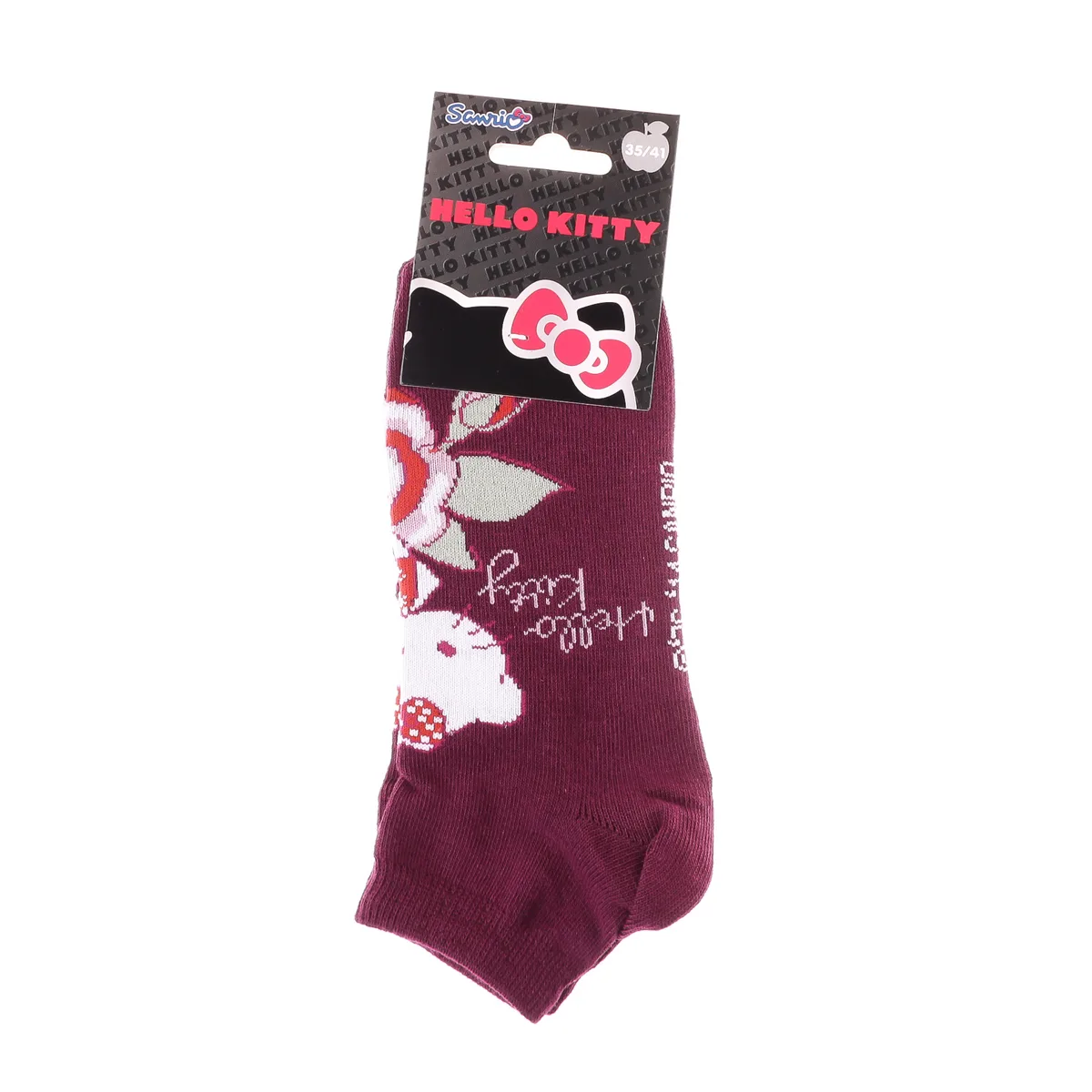 Шкарпетки HELLO KITTY 63% бавовна 35-41 бордовий