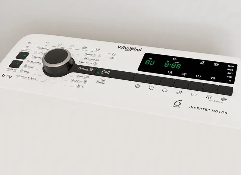 Пральна машина автоматична Whirlpool Нержавіюча сталь 40х90х60 см Білий
