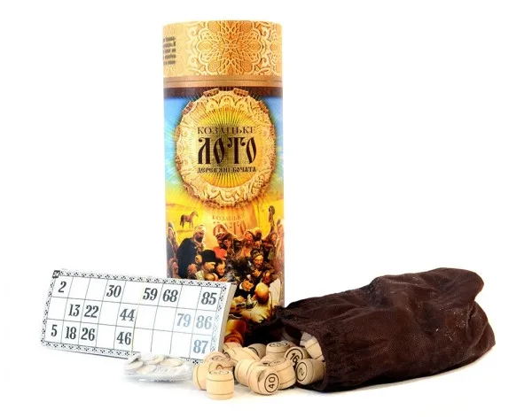 Настільна гра лото Danko Toys дерев'яна 90 бочонків 24 карти в тубусі