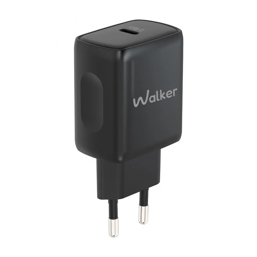 Мережевий зарядний пристрій WALKER 25W PC 43х28х84,5 мм Чорний