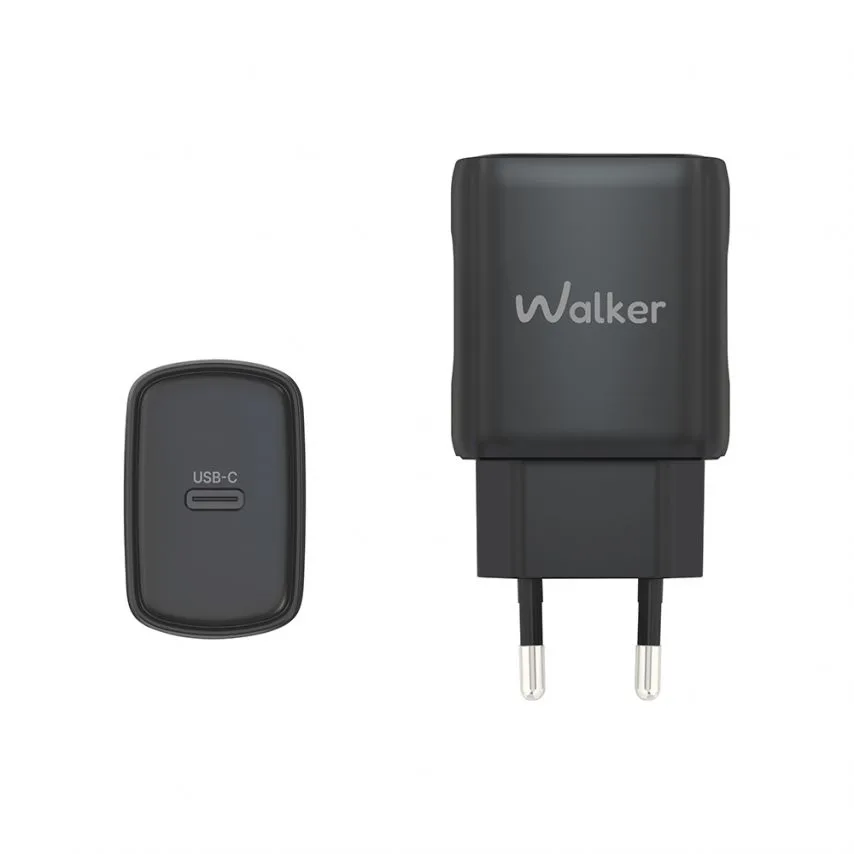 Мережевий зарядний пристрій WALKER 25W PC 43х28х84,5 мм Чорний