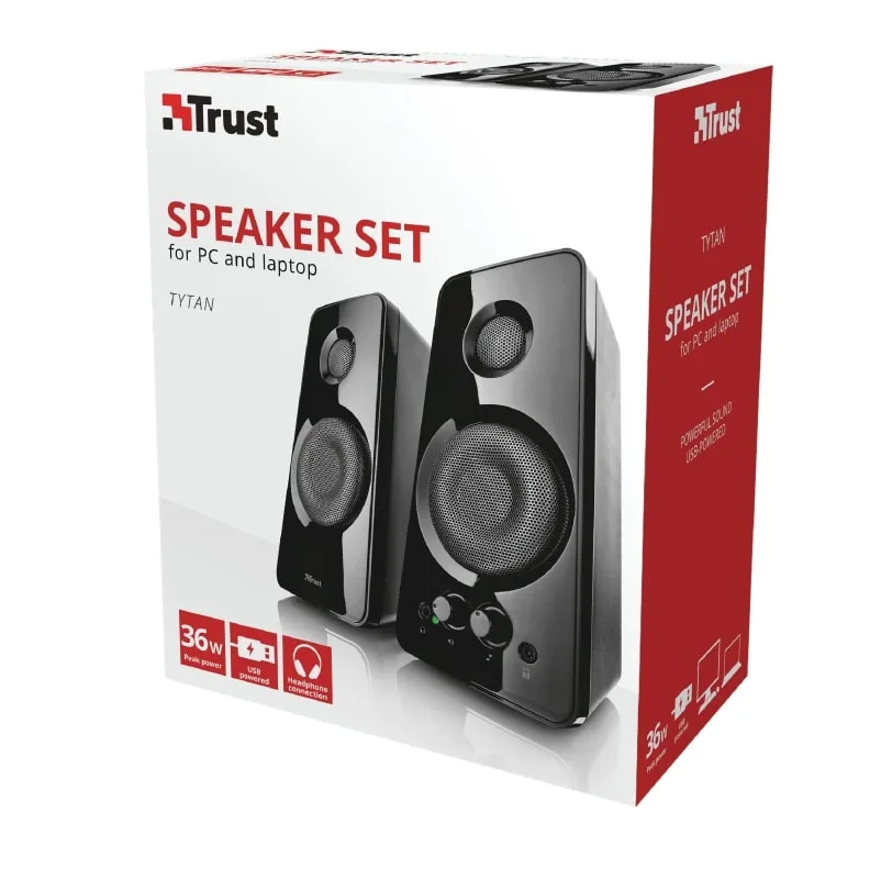 Акустична система Trust Tytan 2.0, 18Вт, USB/AUX, чорний