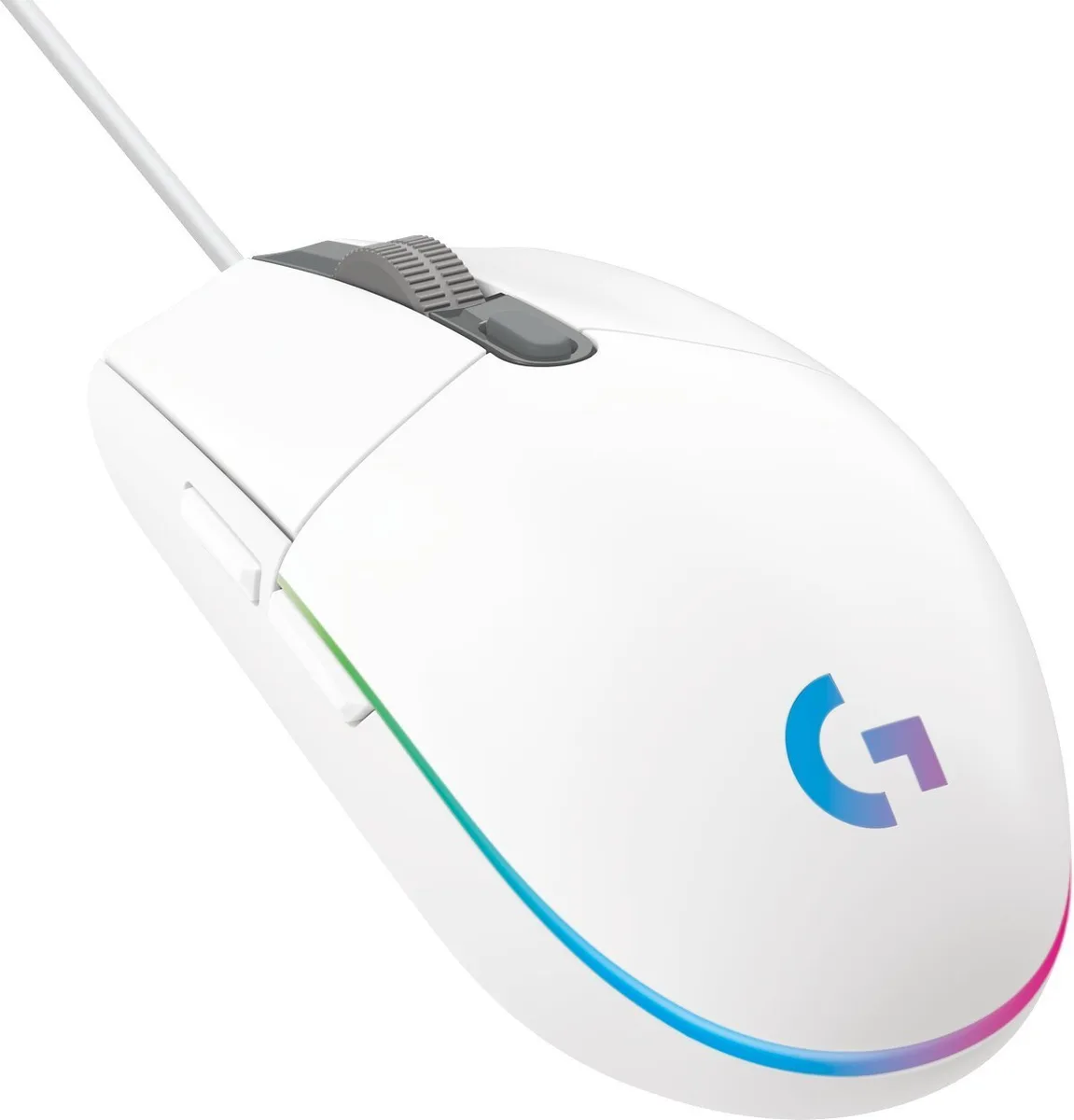 Миша Logitech оптична дротова середня 6 кнопок біла