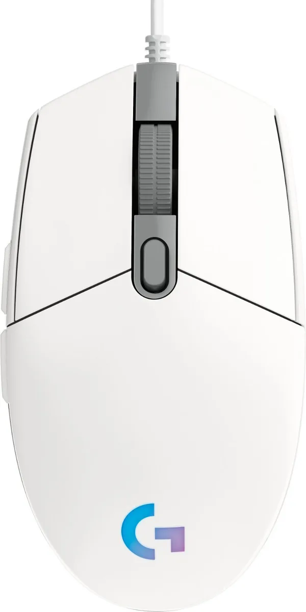Миша Logitech оптична дротова середня 6 кнопок біла