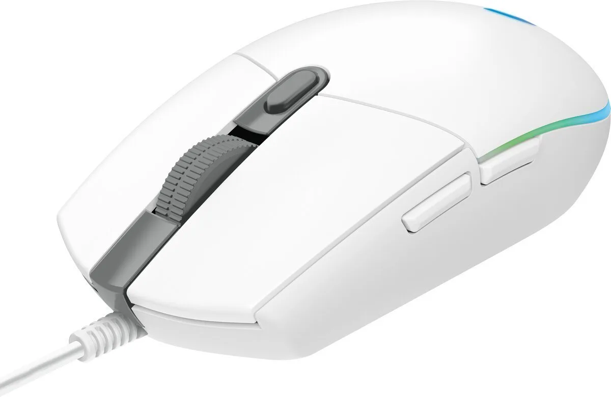 Миша Logitech оптична дротова середня 6 кнопок біла