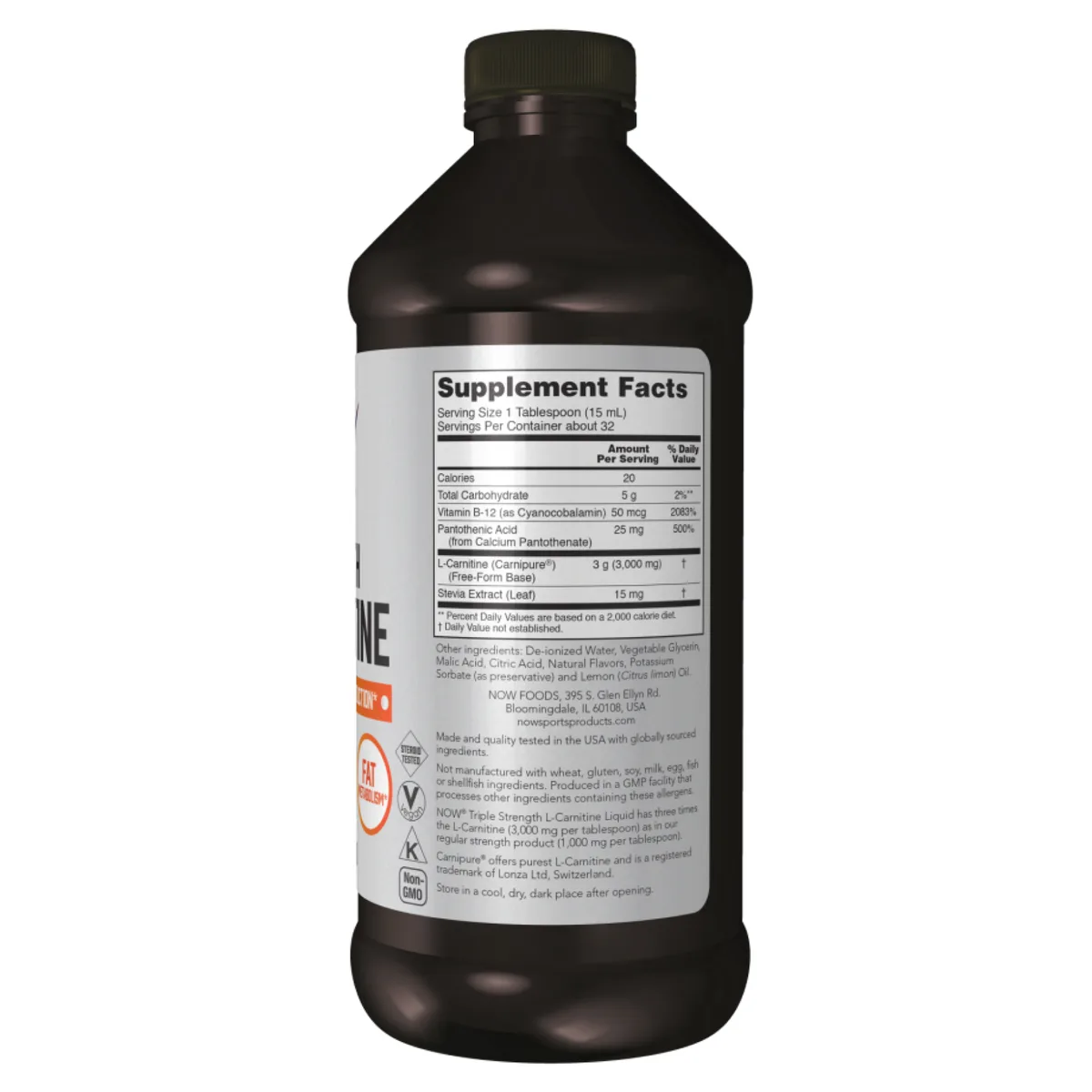 NOW Foods L-Carnitine Liquid 3000mg 473ml Цитрусовый вкус