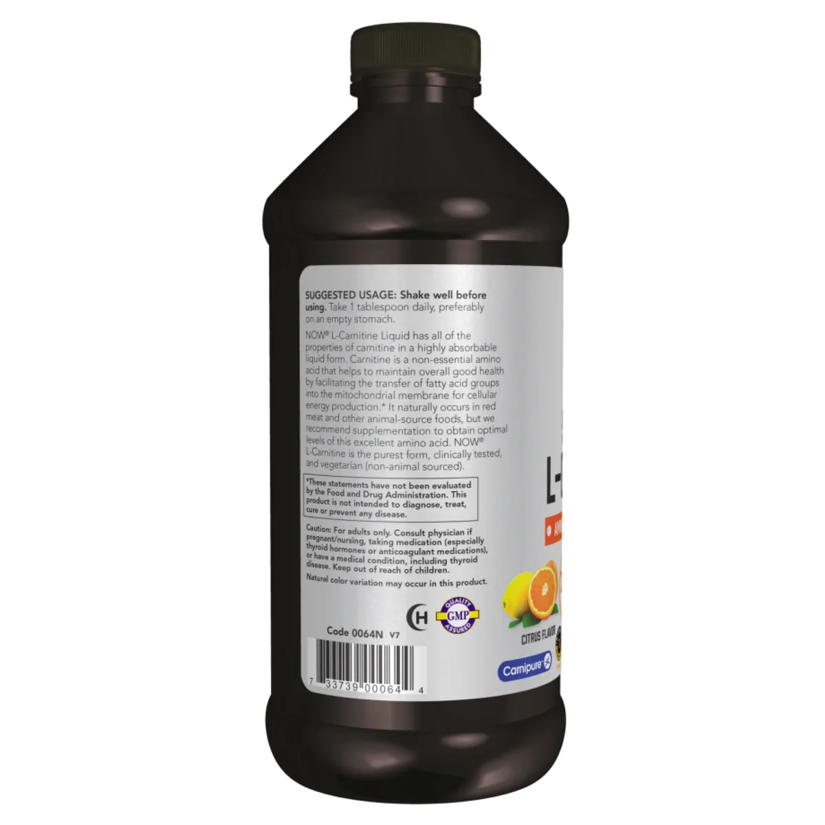 NOW Foods L-Carnitine Liquid 3000mg 473ml Цитрусовый вкус