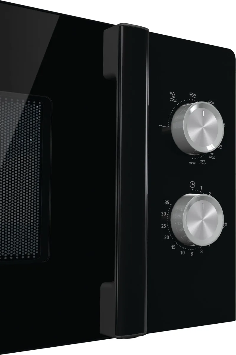 Мікрохвильова піч Gorenje, 20 л, механічне управління, 800 Вт, функція гриля, чорного кольору.
