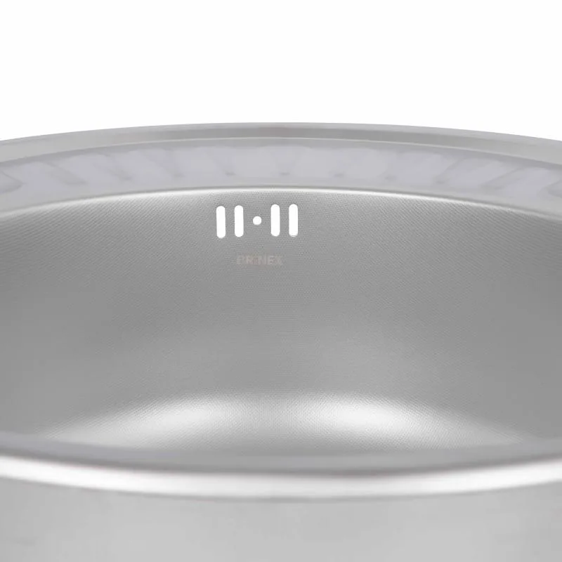 Кухонная мойка Brinex 5745 овальная 600х470х180 мм нержавеющая сталь Micro Decor