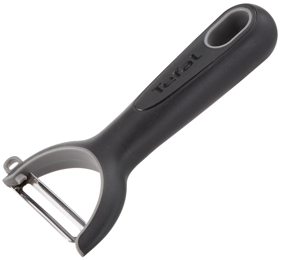 Овочечистка горизонтальна Tefal Comfort, 14 см, з нержавіючої сталі та пластику, чорного кольору.