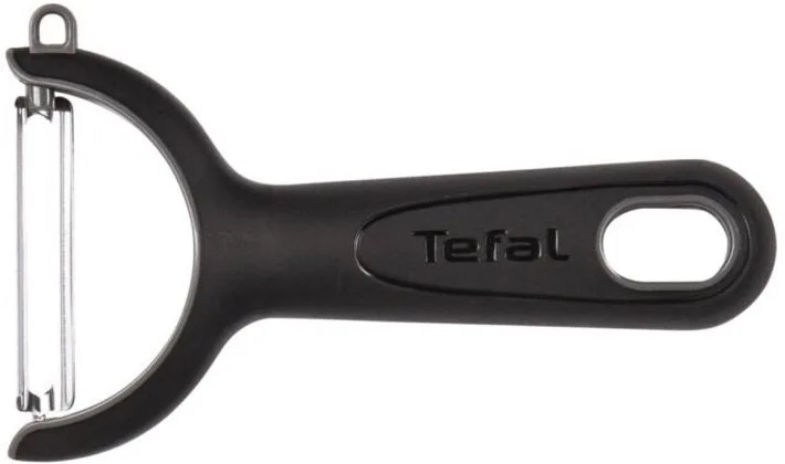 Овочечистка горизонтальна Tefal Comfort, 14 см, з нержавіючої сталі та пластику, чорного кольору.